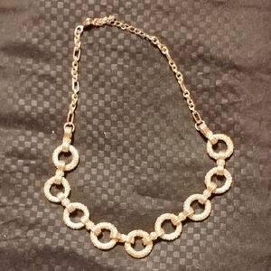 Vintage Gold-tone Circle Link Statement Necklace